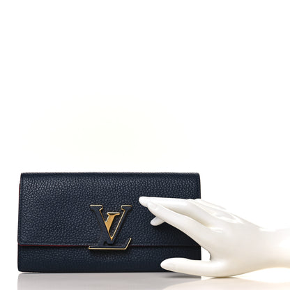 Louis Vuitton Taurillon Capucines Wallet Marine Rouge 2 of 7