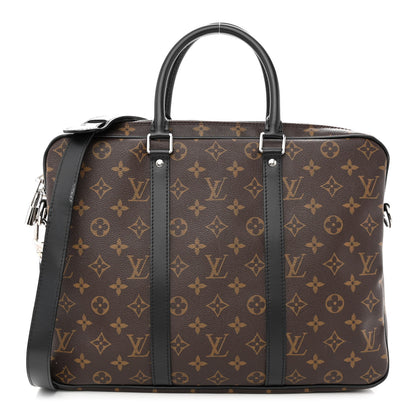 Louis Vuitton Monogram Macassar Porte-Documents Voyage PM 1 of 21