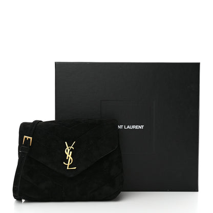 Saint Laurent Suede Y Quilted Monogram Toy Loulou Crossbody Bag Black 12 of 12