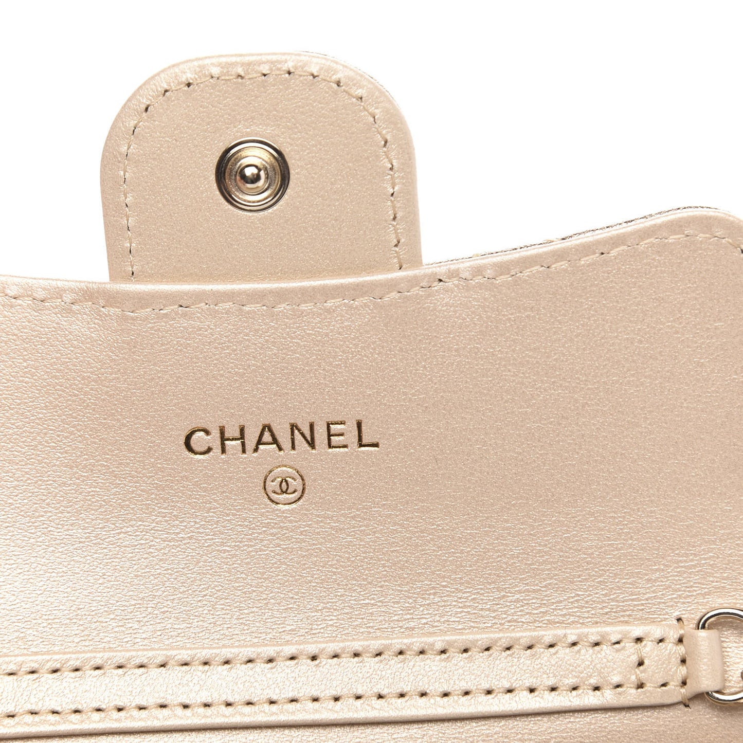 Metallic Lambskin Quilted Flap Chain Waist Bag Gold