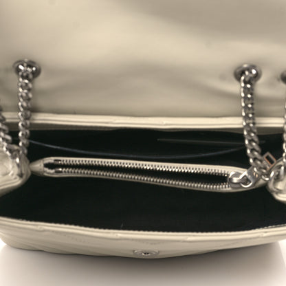 Saint Laurent Calfskin Y Quilted Monogram Small Loulou Chain Satchel Blanc Vintage 5 of 9