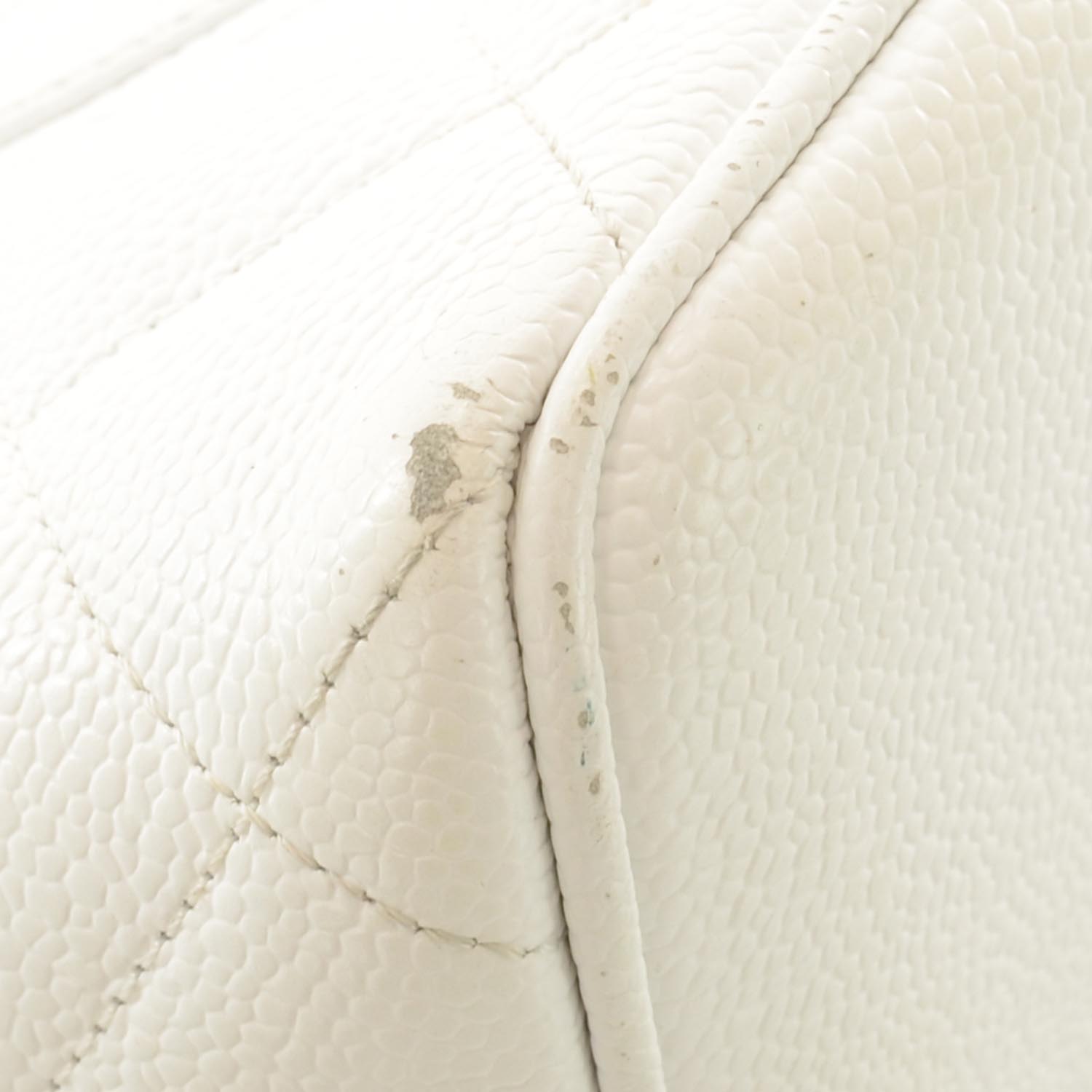 Chanel Caviar Medallion Tote White 5 of 10