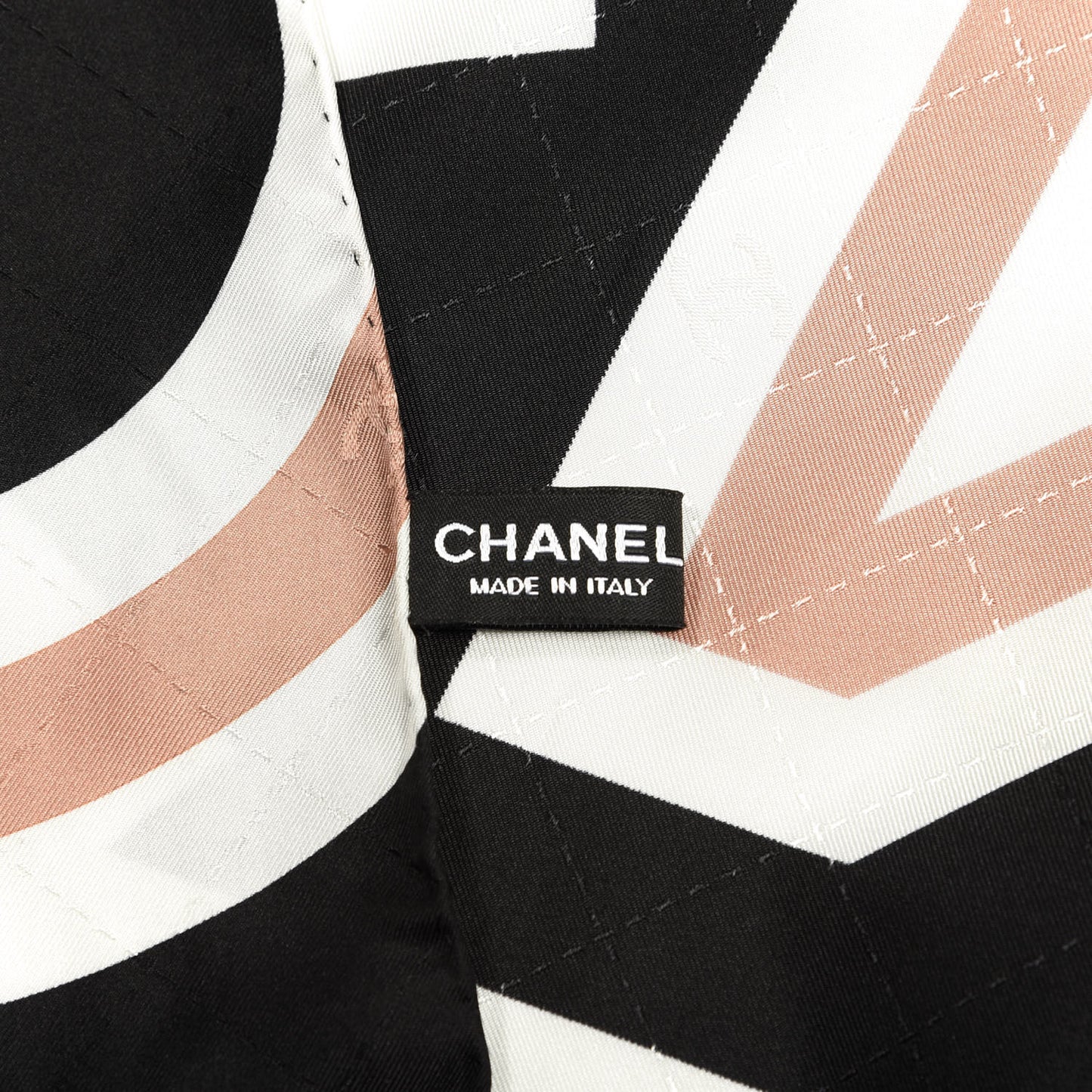 Silk CC Scarf Black Ivory Multicolor