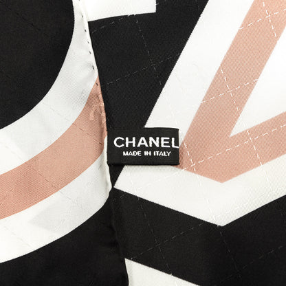 Chanel Silk CC Scarf Black Ivory Multicolor 3 of 3