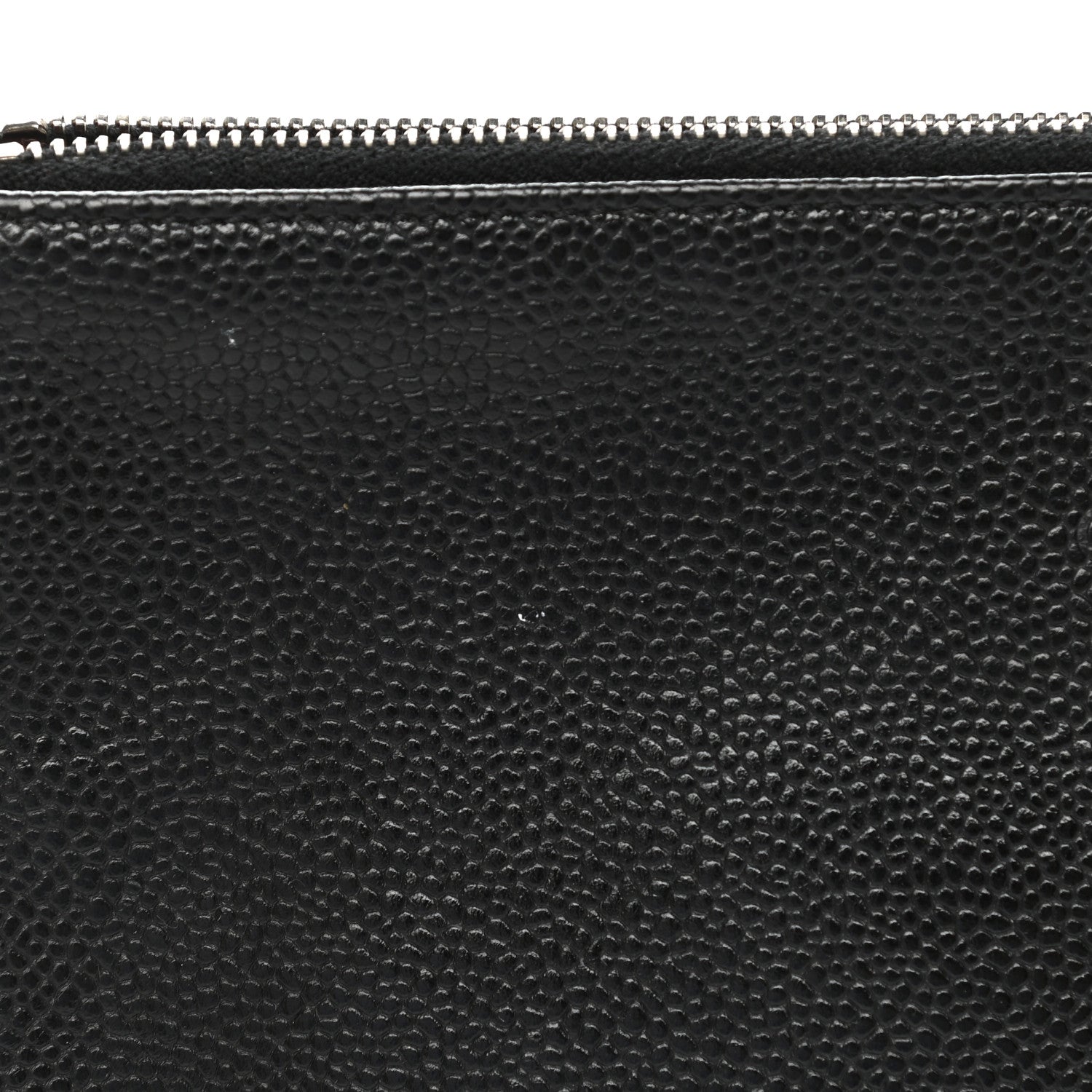 Chanel Grained Calfskin Shopping Fever Logo Zip Pouch Black 10 of 10