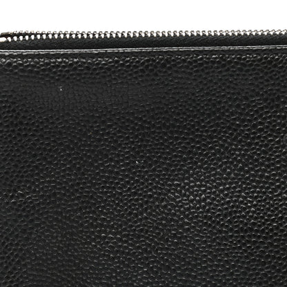 Chanel Grained Calfskin Shopping Fever Logo Zip Pouch Black 10 of 10