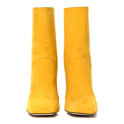 Fendi Nubuck FFreedom High Heel Ankle Boots 36.5 Yellow 2 of 7