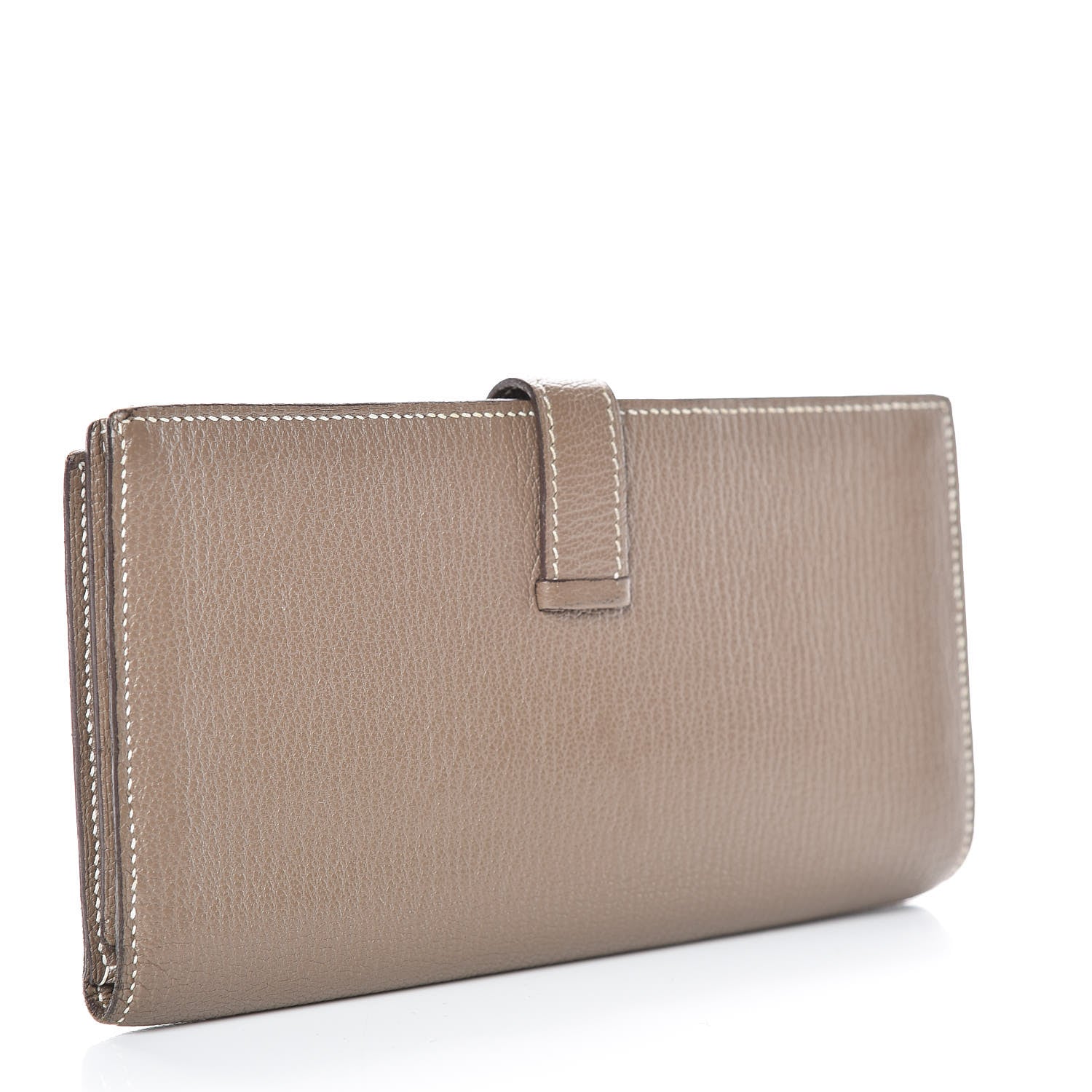 Hermes Chèvre Mysore Bearn Gusset Wallet Etoupe 3 of 12