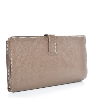 Hermes Chèvre Mysore Bearn Gusset Wallet Etoupe 3 of 12