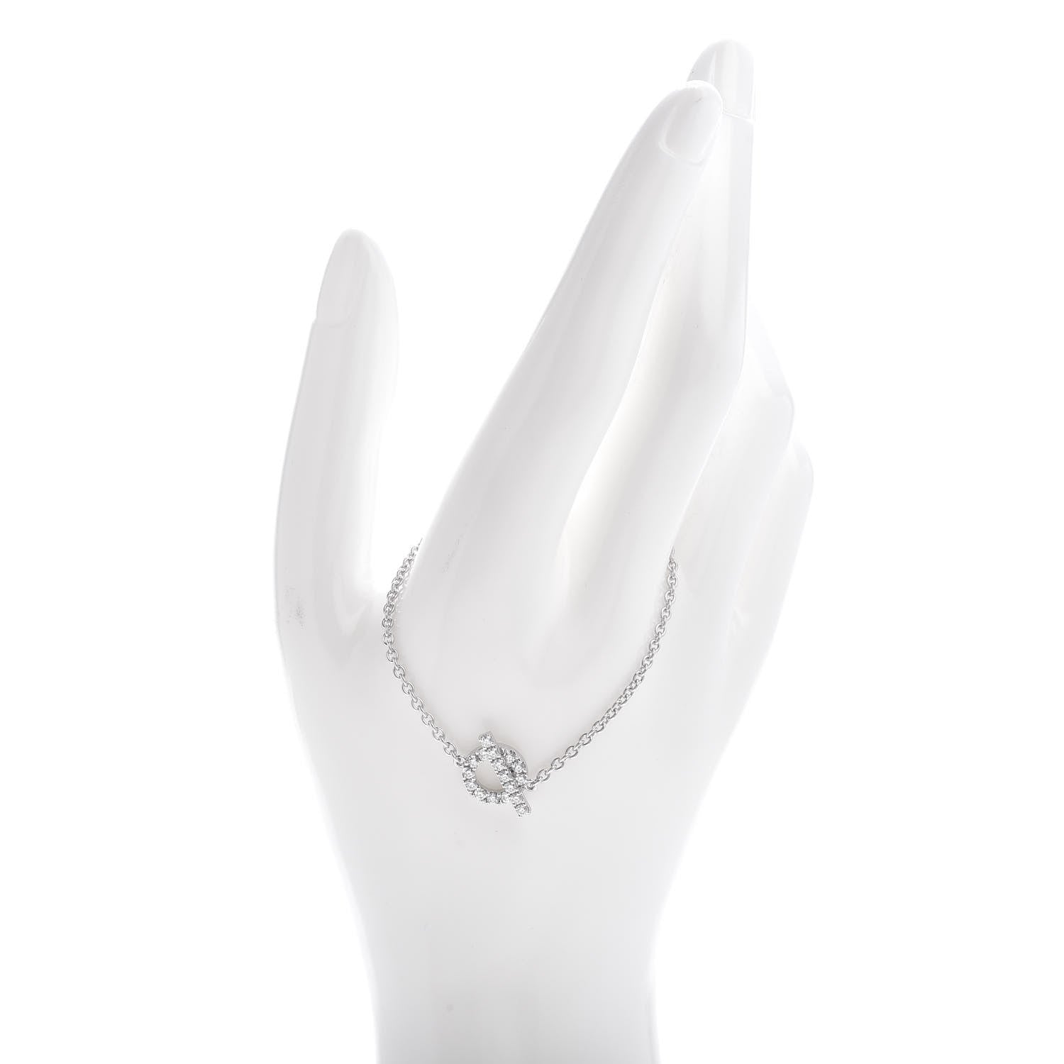 Hermes 18K White Gold Diamond Finesse Bracelet SH 2 of 5