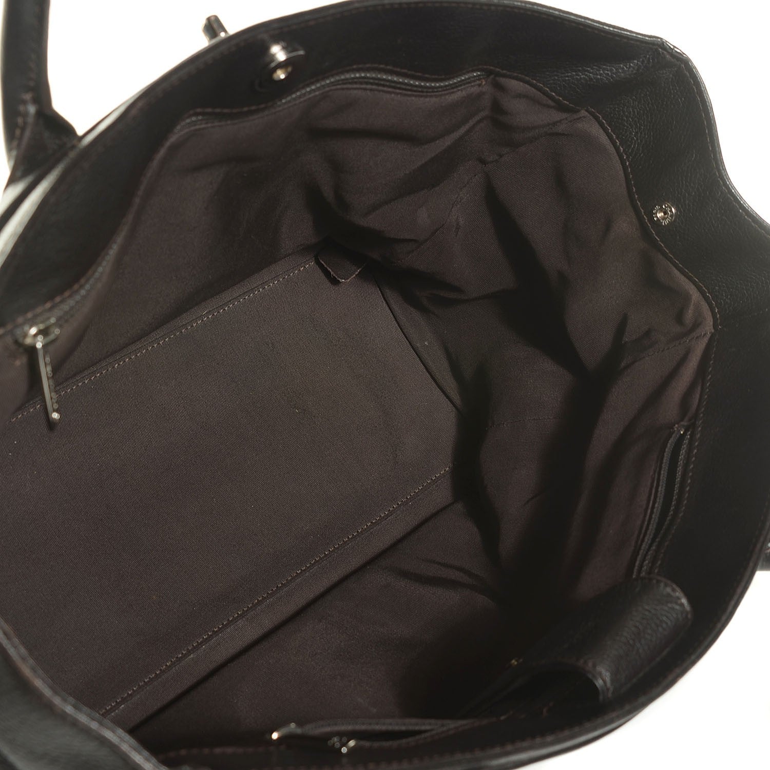 Chanel Calfskin Cerf Executive Shopper Tote Dark Brown 5 of 8