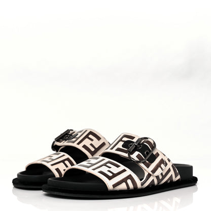 Fendi Calfskin FF Embossed Slide Sandals 36 Camelia Moresco 3 of 8