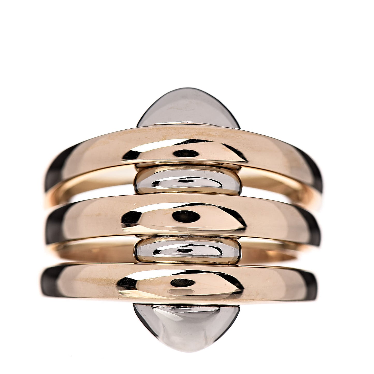 18K White Yellow Gold Triple Band Ring 54 6.75