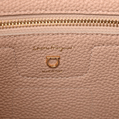 Salvatore Ferragamo Grained Calfskin Double Handle Small Amy Tote Beige 6 of 9