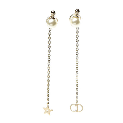 Christian Dior Pearl La Petite Tribale Dangle Chain Earrings Gold 1 of 5
