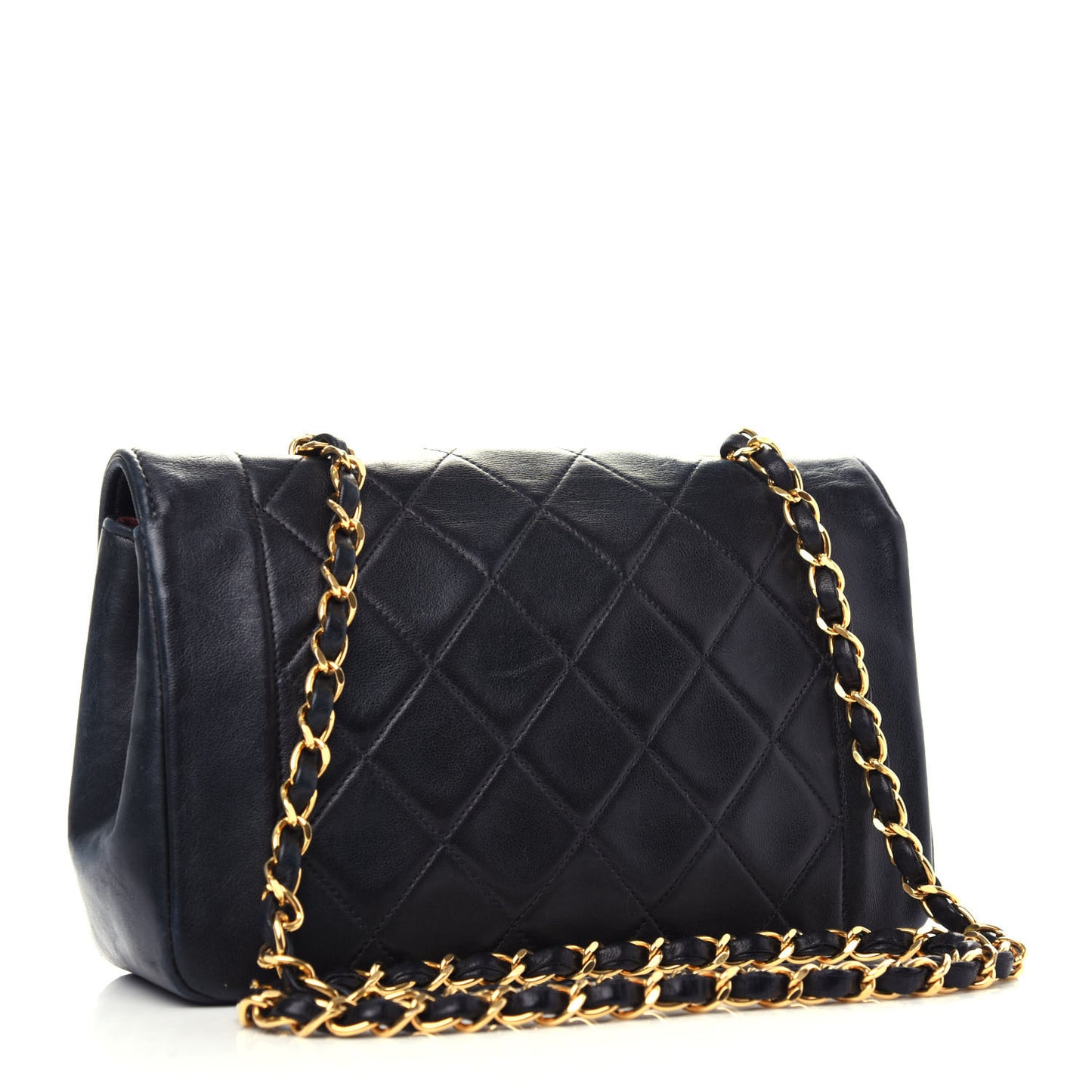 Lambskin Quilted Small Single Flap Black
