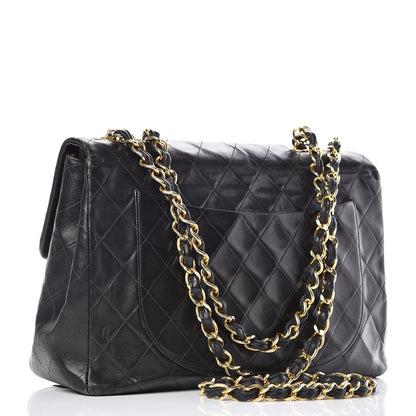 Chanel Lambskin Quilted XL Jumbo Single Flap Black 4 of 20