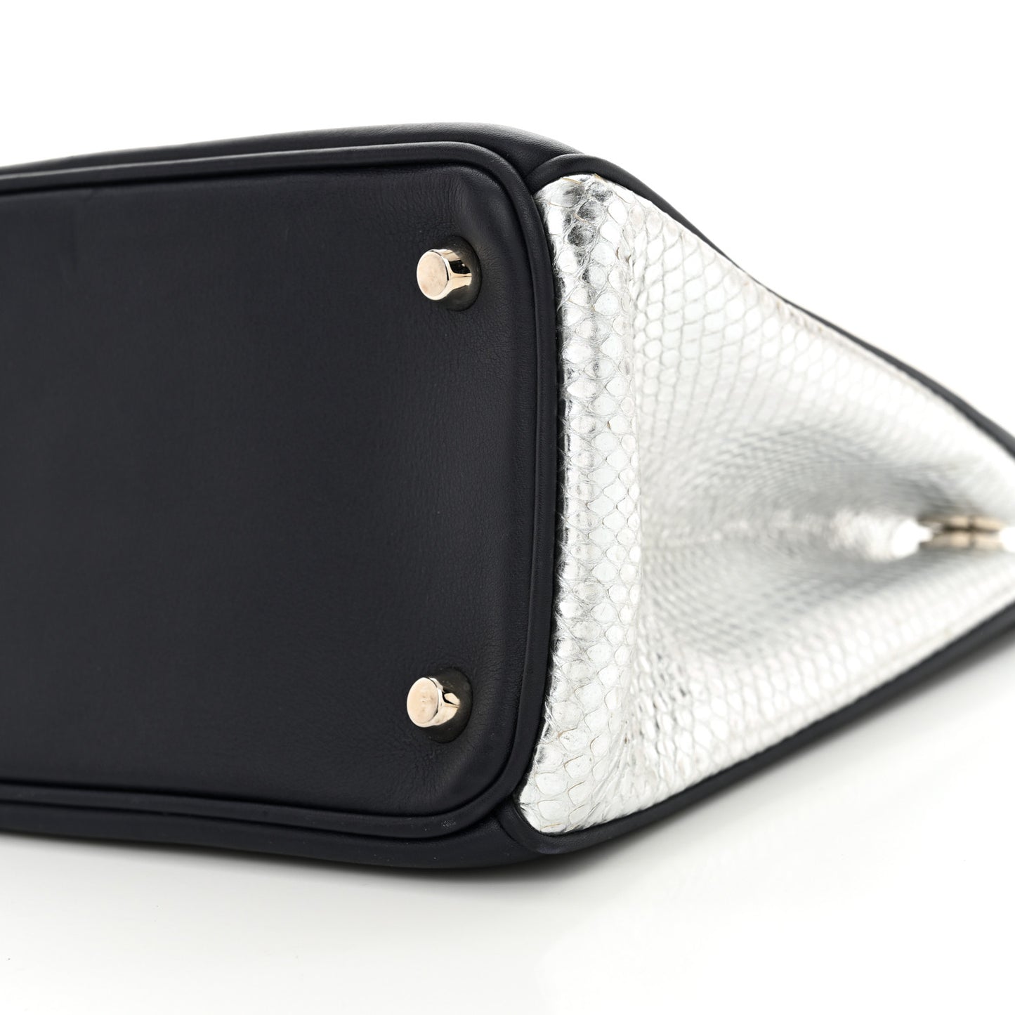 Calfskin Snakeskin Medium Diorissimo Tote Navy Purple Silver