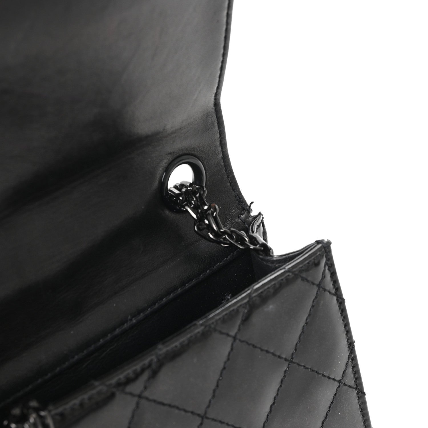 Chanel Patent Calfskin Quilted Reissue Mini Wallet On Chain So Black 13 of 13