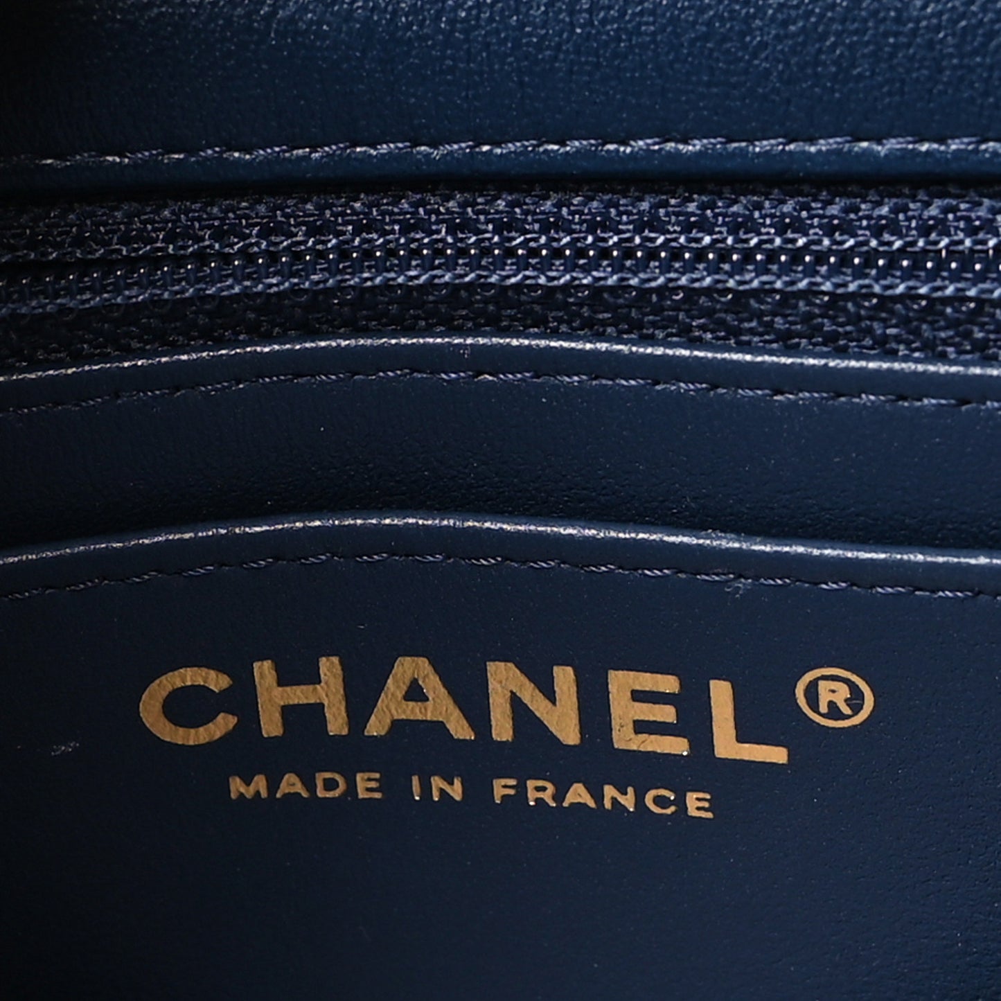 Printed Denim Quilted Mini Rectangular Flap Dark Blue