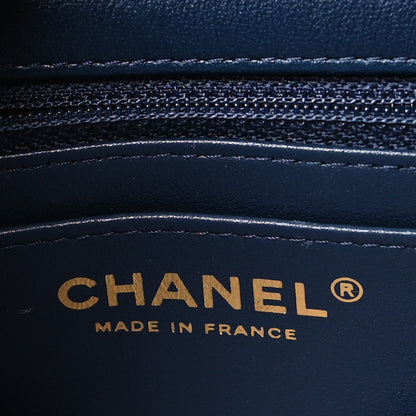 Chanel Printed Denim Quilted Mini Rectangular Flap Dark Blue 6 of 11