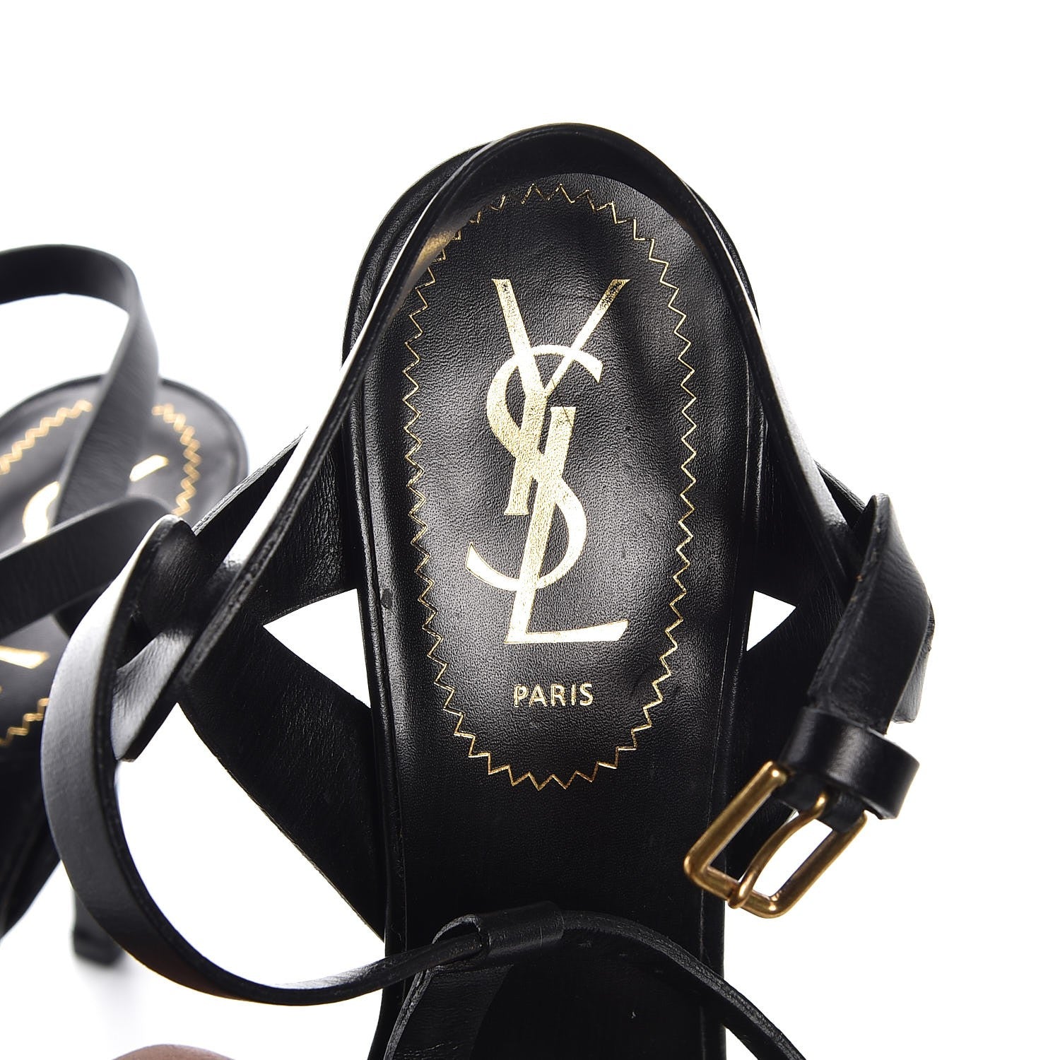 Saint Laurent Calfskin Tribute 75 Platform Sandals 38 Black 8 of 9