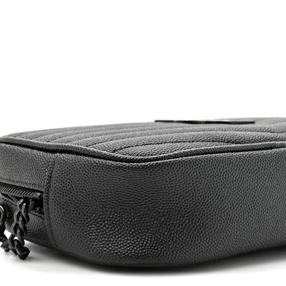 Saint Laurent Grain De Poudre Matelasse Monochrome Monogram Mini Lou Camera Bag Black 10 of 10