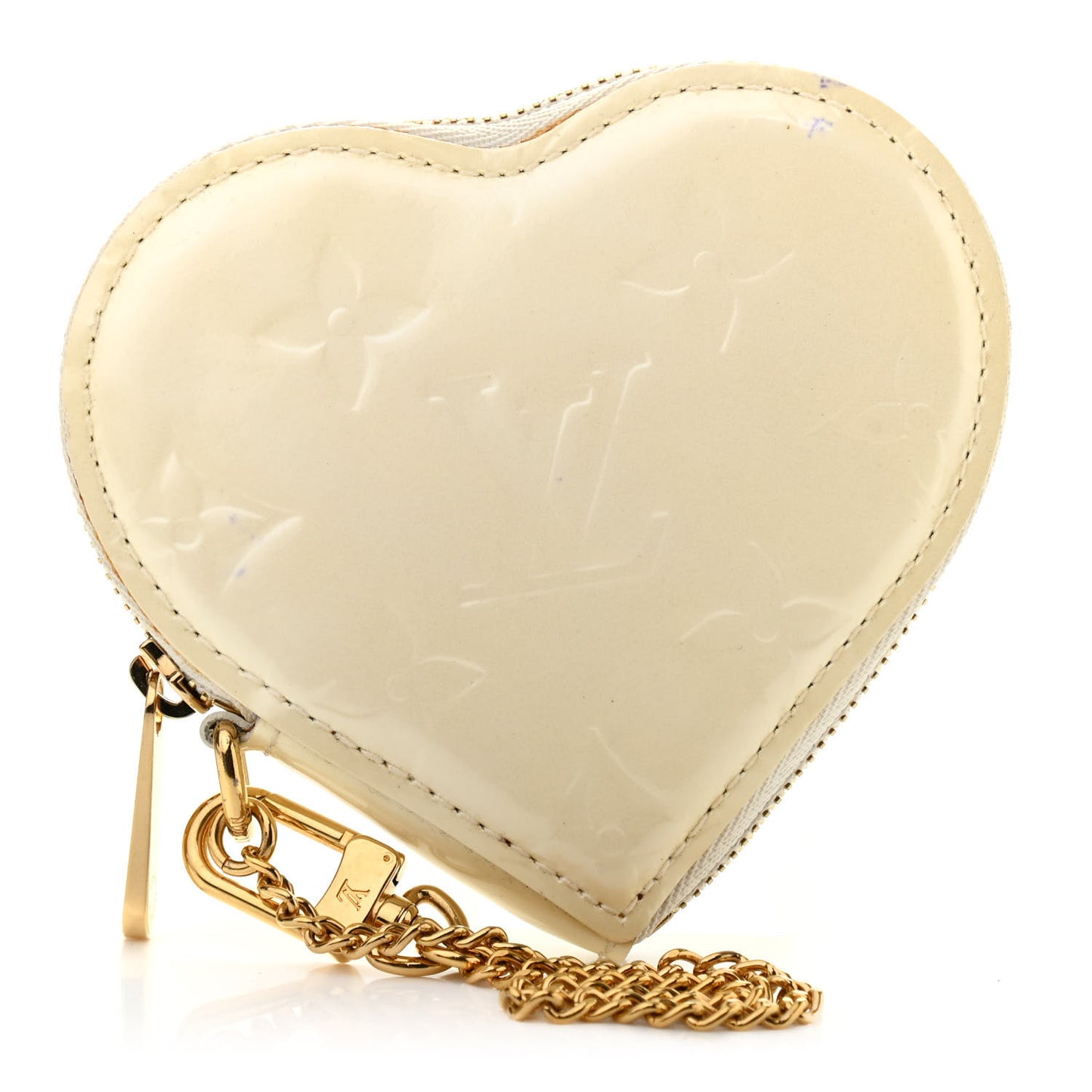 Vernis Heart Coin Purse Blanc Corail