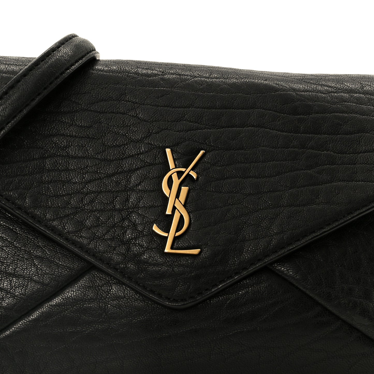 Supple Lambskin Small Cassandre Chain Pouch Black