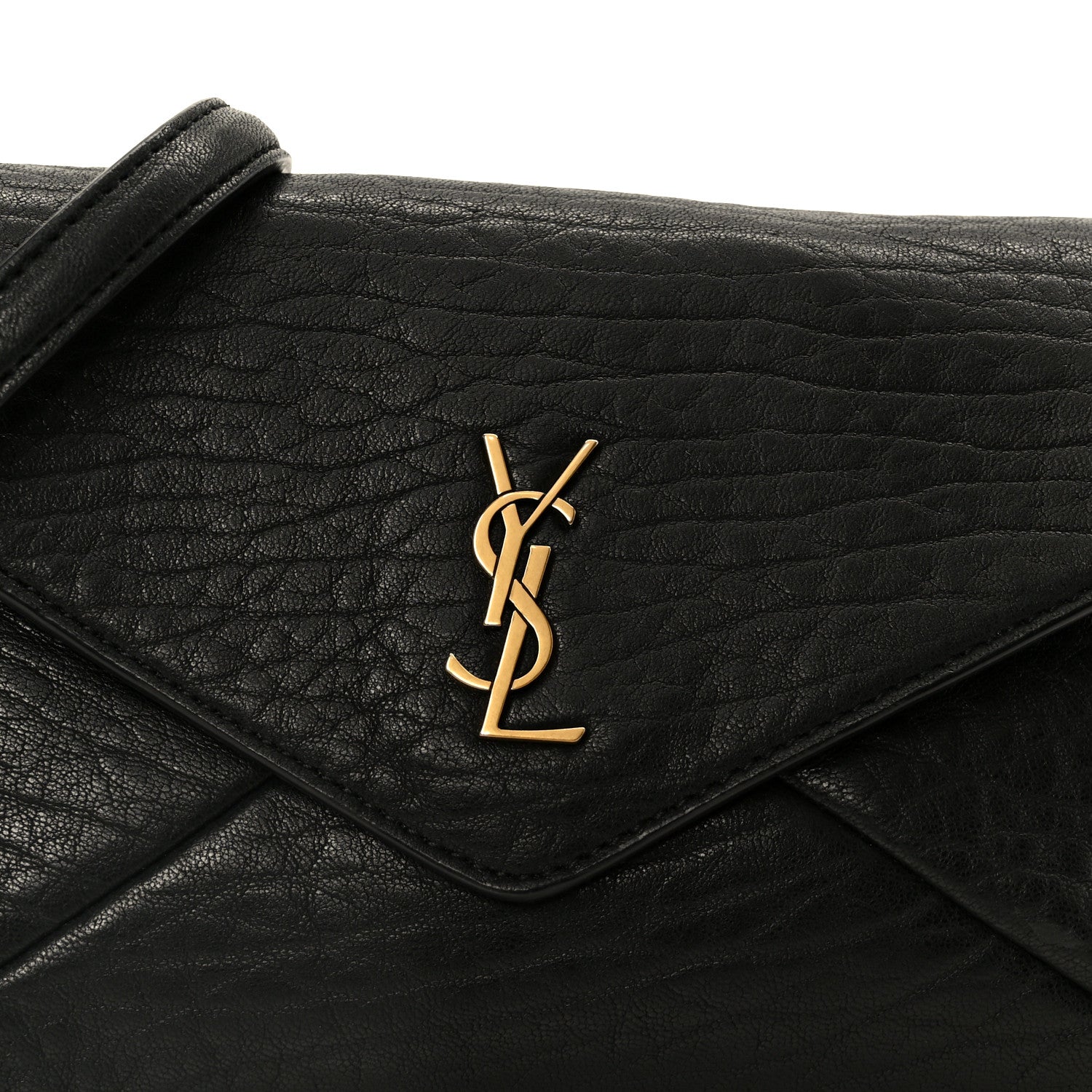 Saint Laurent Supple Lambskin Small Cassandre Chain Pouch Black 8 of 10