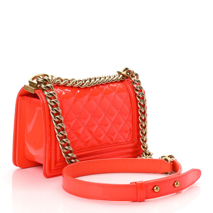 Chanel Patent Calfskin Quilted Small Boy Flap Orange 3 of 11