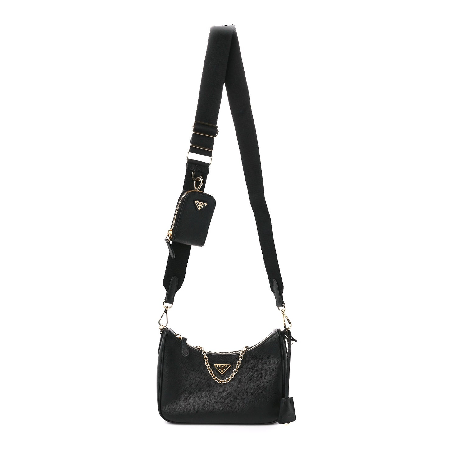 Saffiano Lux Re-Edition 2005 Shoulder Bag Black