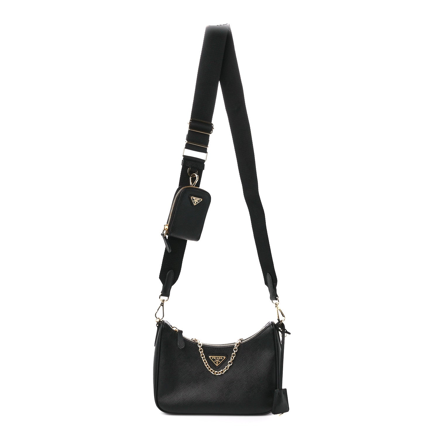 Prada Saffiano Lux Re-Edition 2005 Shoulder Bag Black 1 of 10