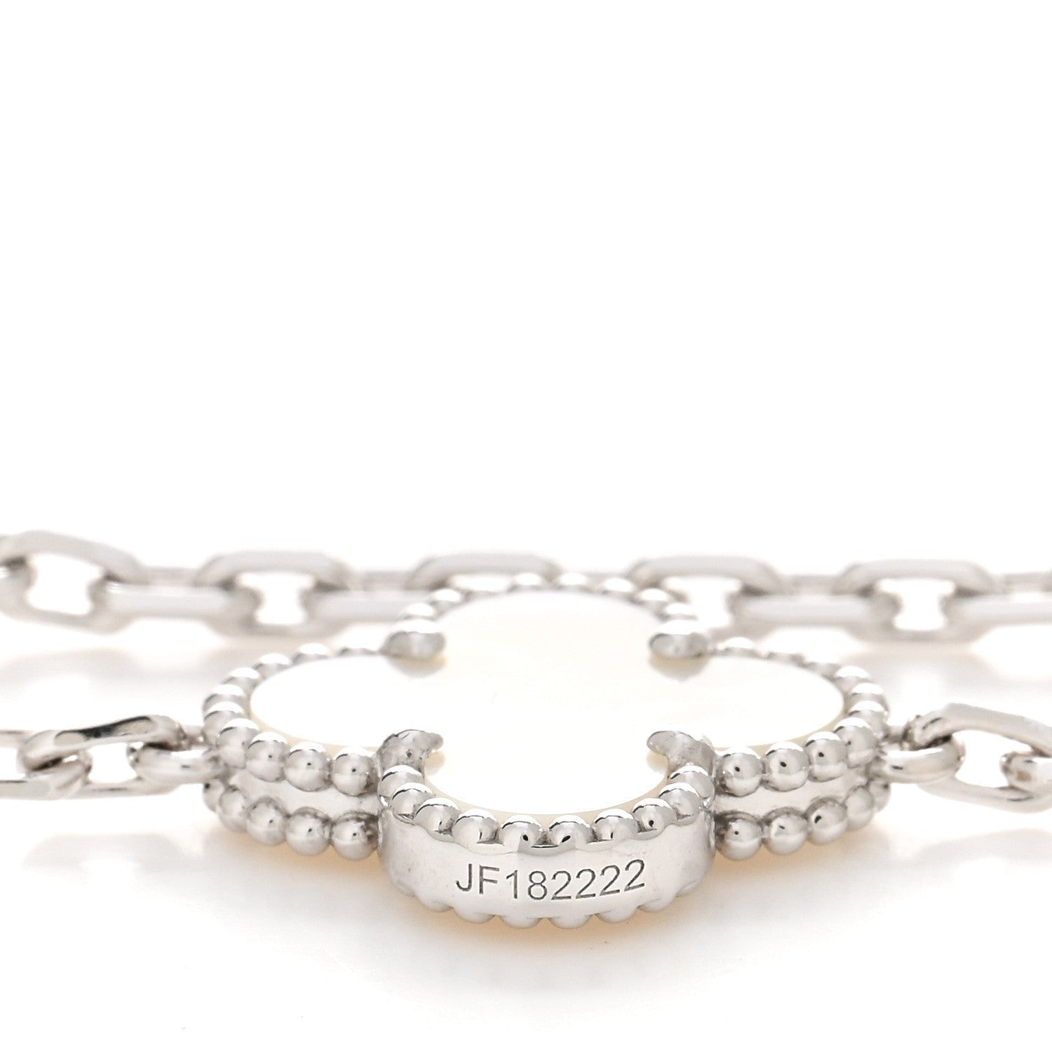Van Cleef & Arpels 18K White Gold Mother of Pearl 10 Motifs Vintage Alhambra Necklace 5 of 6