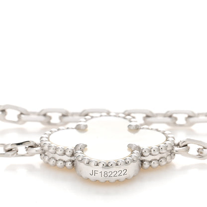 Van Cleef & Arpels 18K White Gold Mother of Pearl 10 Motifs Vintage Alhambra Necklace 5 of 6