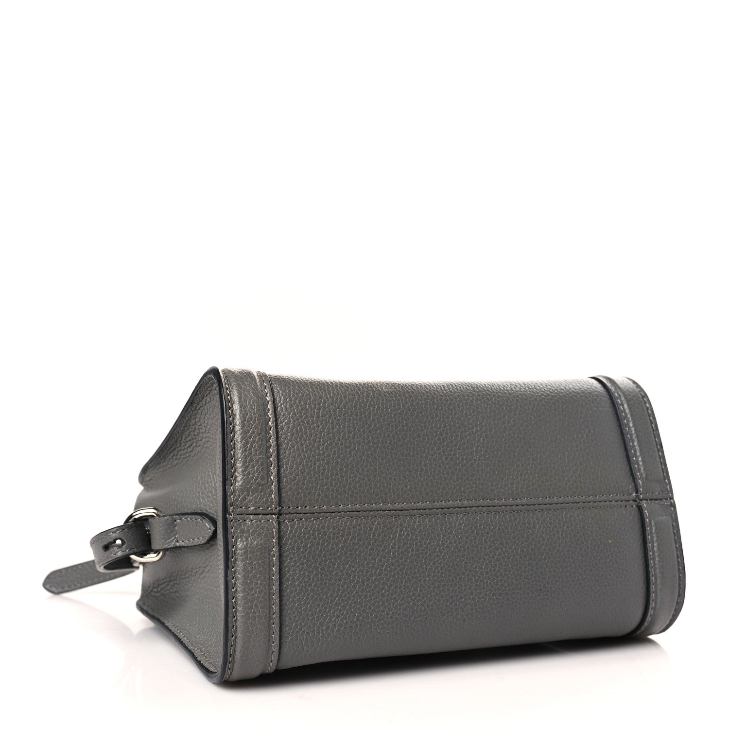 Alexander McQueen Pebbled Calfskin Mini Skull Padlock Zip Around Tote Grey 4 of 8