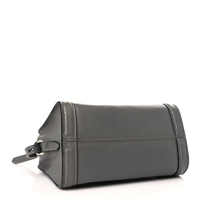 Alexander McQueen Pebbled Calfskin Mini Skull Padlock Zip Around Tote Grey 4 of 8