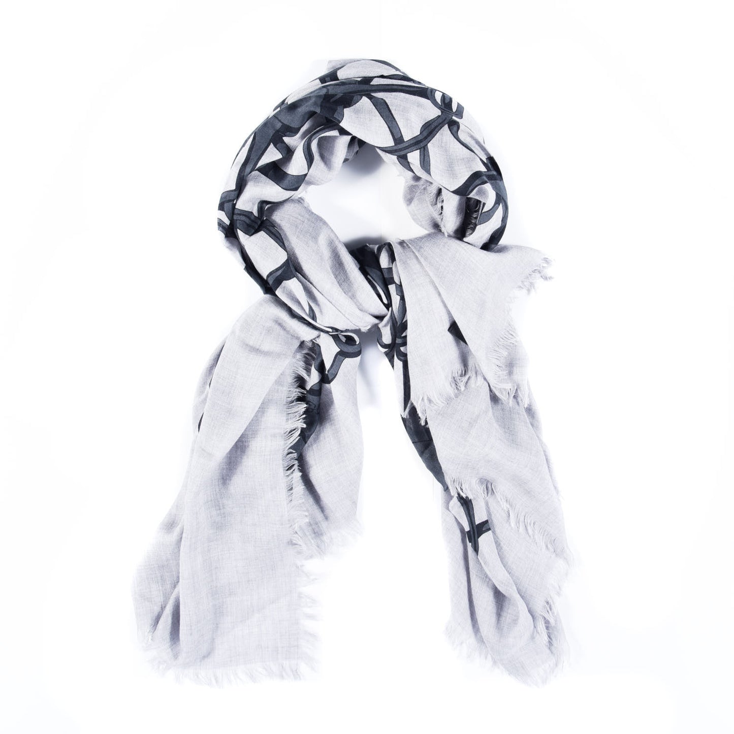 Modal Wool Hildash Square Shawl Zinc Medium Grey