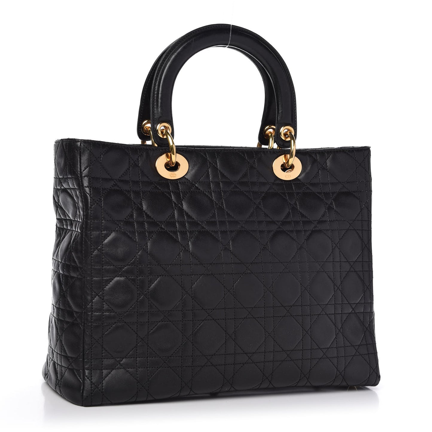Lambskin Cannage Large Lady Dior Black