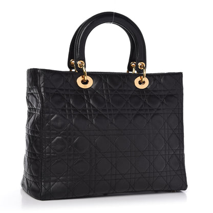 Christian Dior Lambskin Cannage Large Lady Dior Black 3 of 11