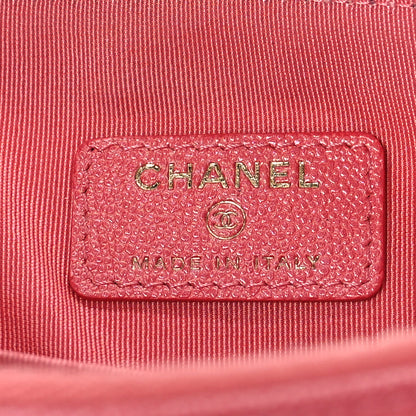 Chanel Iridescent Caviar Quilted Medium Flap Cosmetic Case Pink 6 of 10