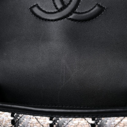 Chanel Tweed Calfskin School Memory Mini Top Handle Flap Ecru Grey Beige Black 10 of 10