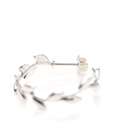 Tiffany Sterling Silver Paloma Picasso Olive Leaf Hoop Earrings 4 of 4
