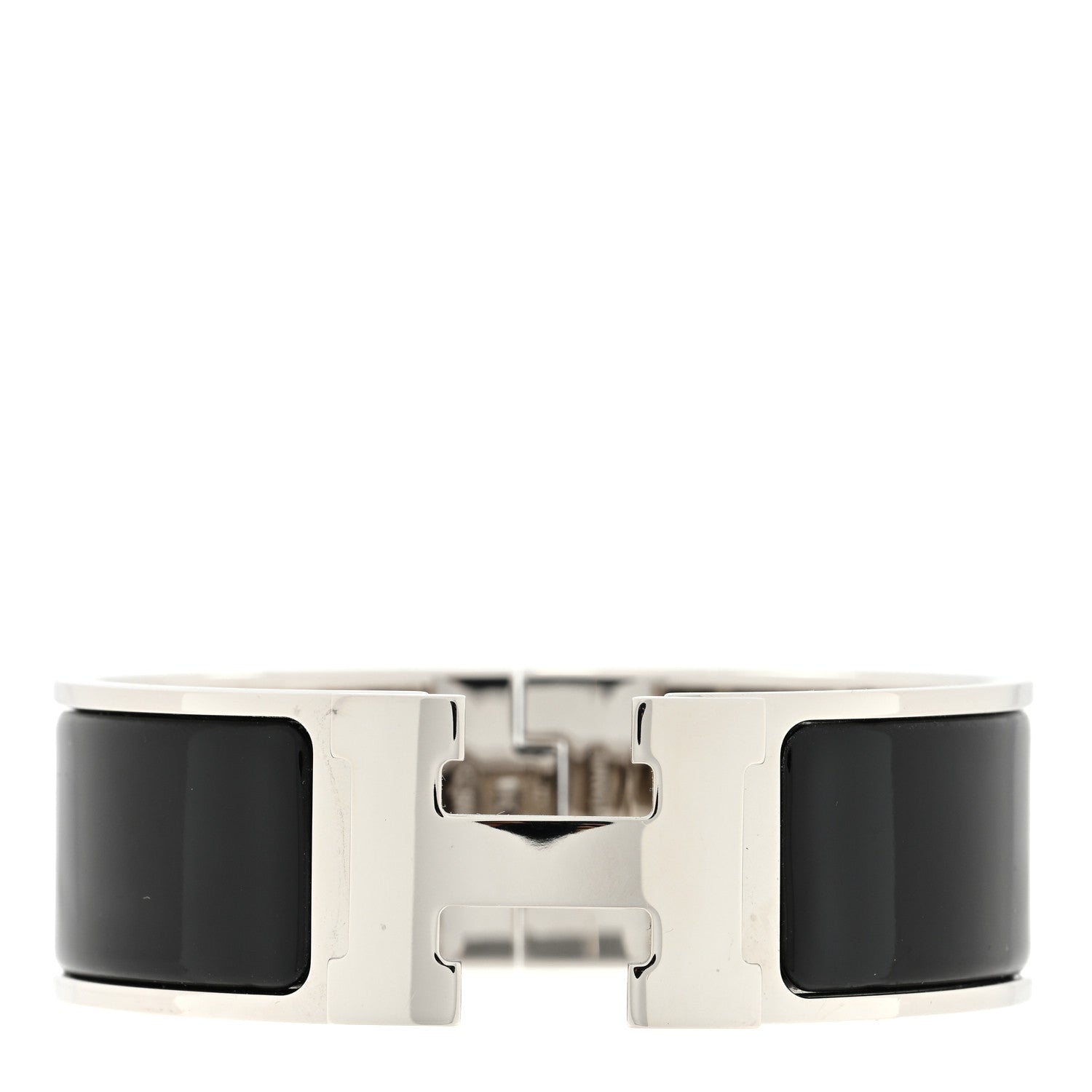 Hermes Enamel Wide Clic Clac H Bracelet GM Black 1 of 3