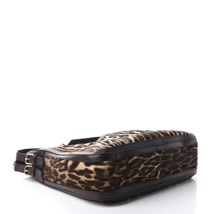 Gucci Calf Hair Leopard Print Medium Heritage Shoulder Bag Dark Brown 4 of 13