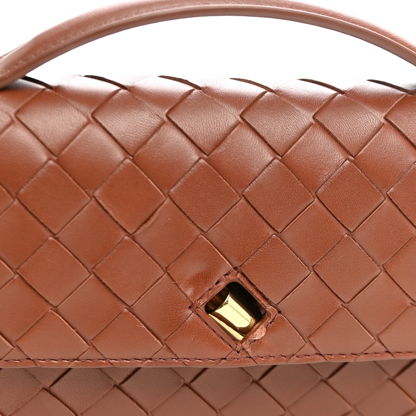 Nappa Intrecciato Long Andiamo Top Handle Clutch Sapele