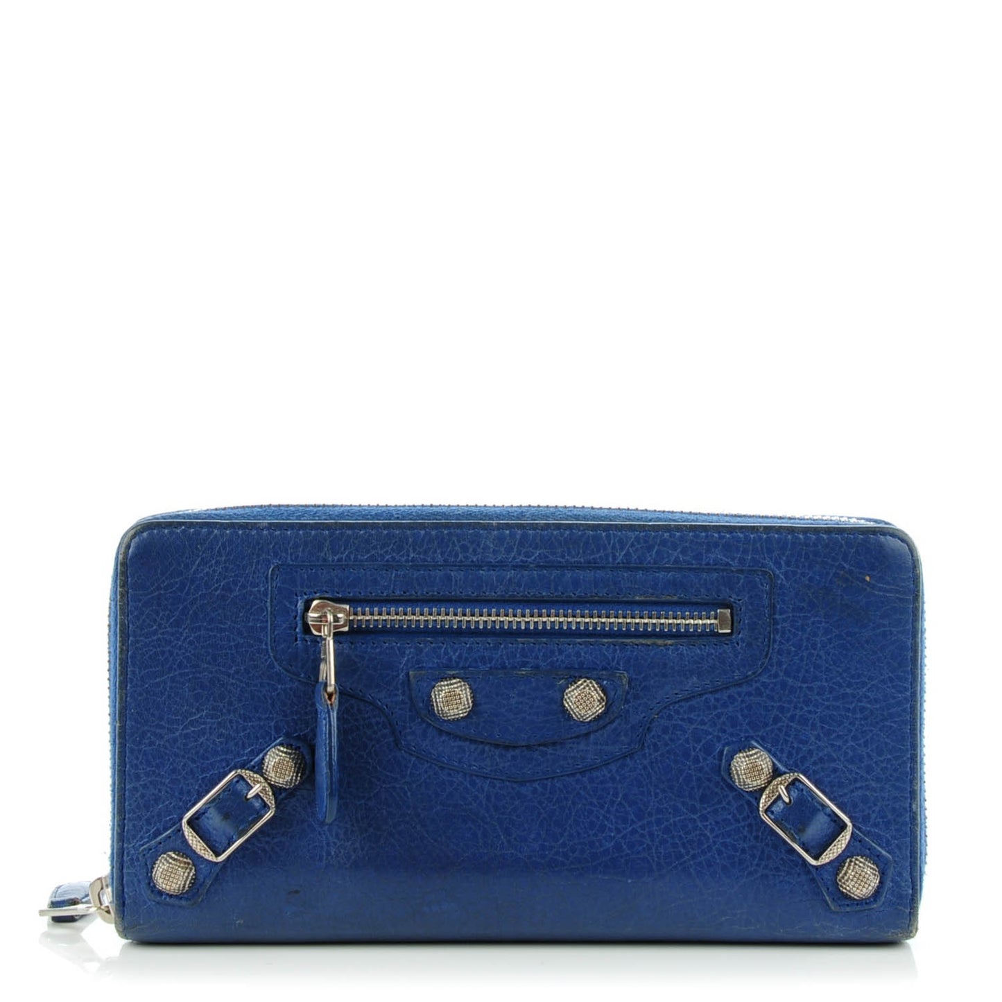 Agneau Giant 12 Silver Hardware Continental Zip Around Wallet Bleuette
