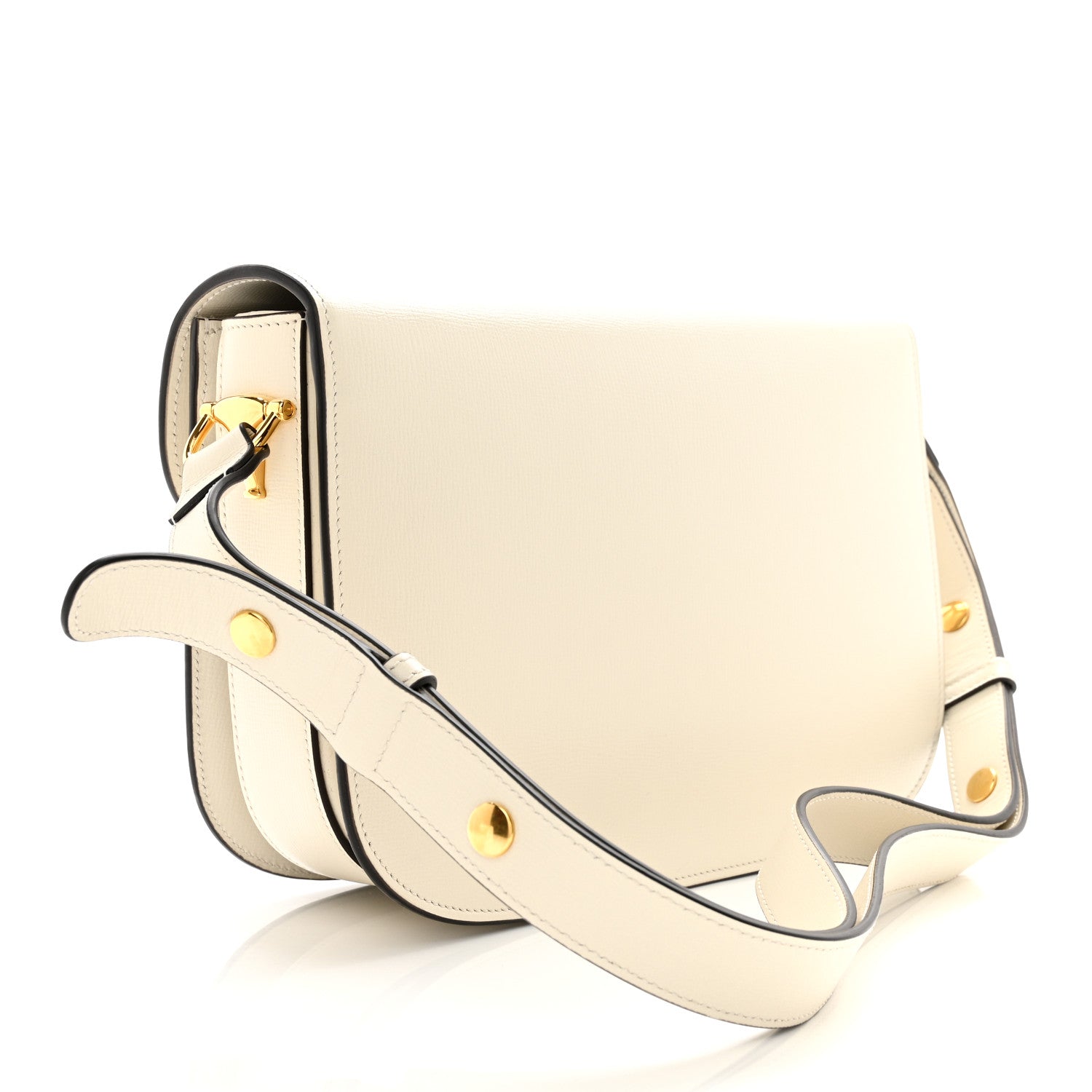 Gucci Azalea Calfskin Horsebit 1955 Shoulder Bag Mystic White 3 of 12
