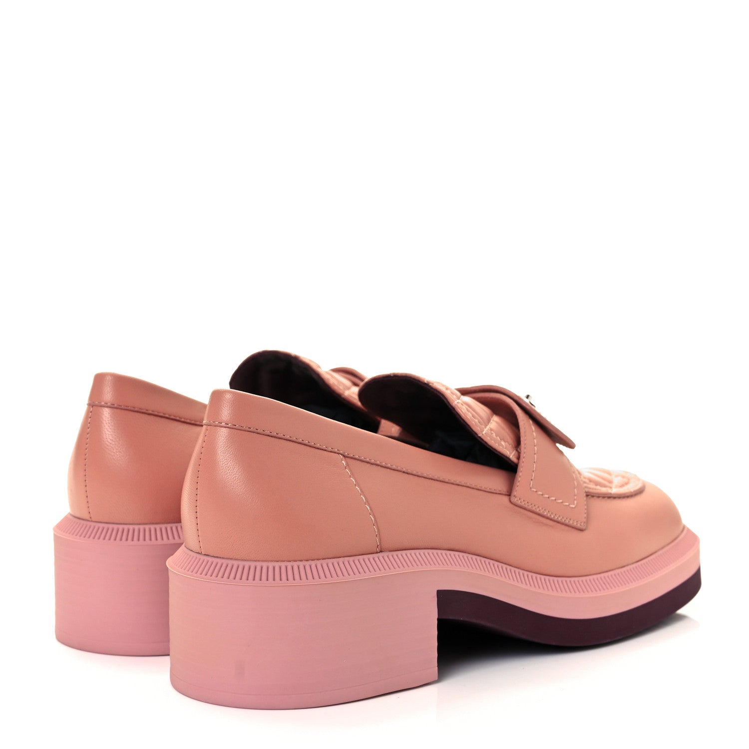 Chanel Lambskin Quilted CC Turnlock Loafers 38.5 Dark Pink 4 of 9