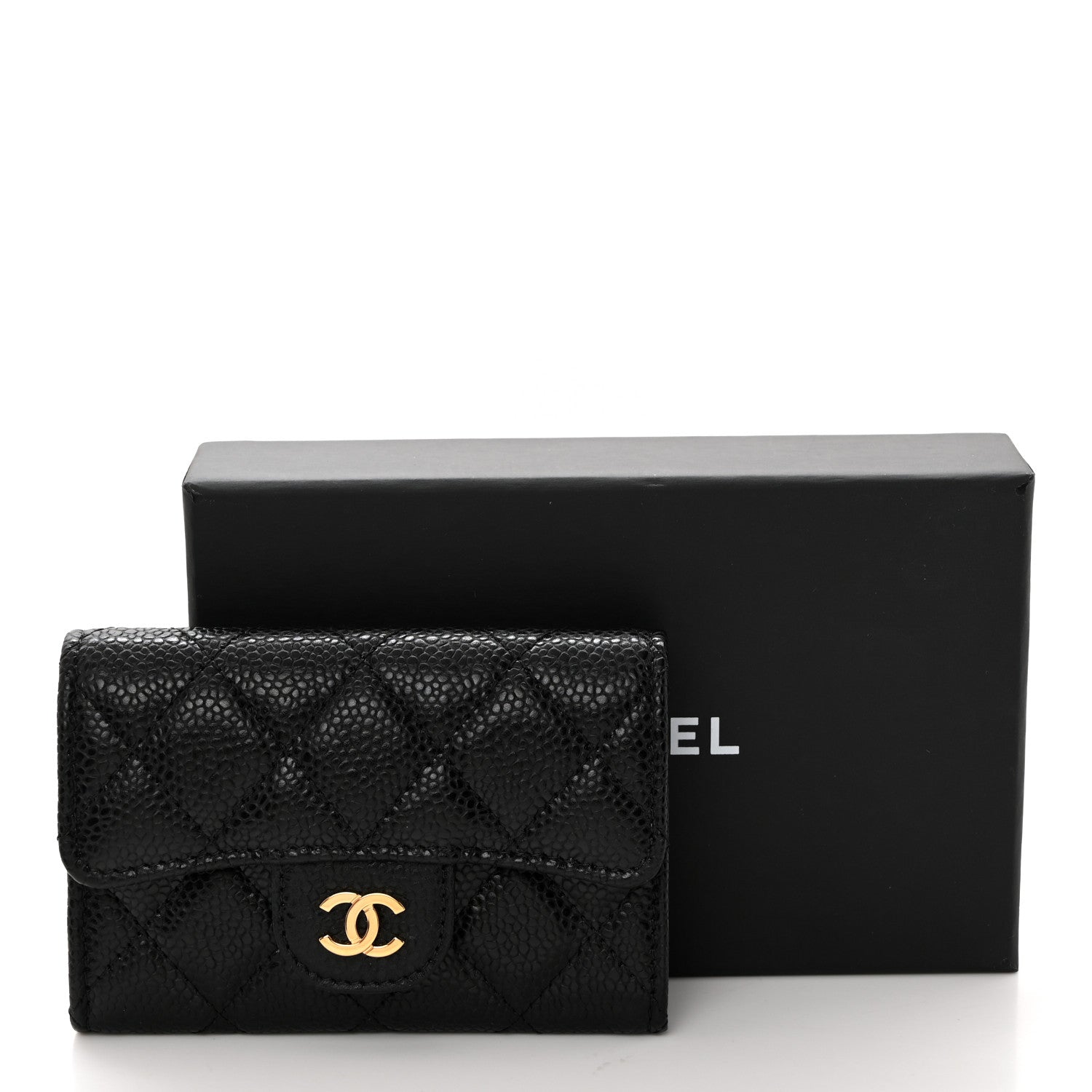 Chanel Caviar Quilted Flap Card Holder Wallet Black 9 of 9